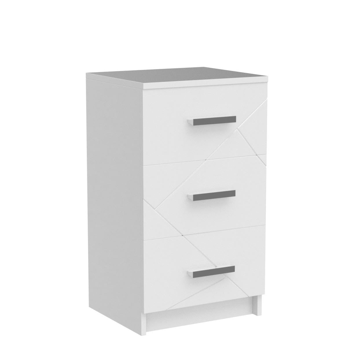 Juego de 2 Mesitas de Noche Vicco Irma – Blanco Alto Brillo – 37,6 x 35,5 x 66 cm