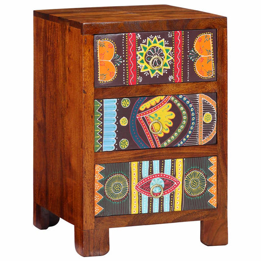 Mesita de Noche de Madera Maciza de Acacia, 40x40x60 cm, Estilo Natural – vidaXL